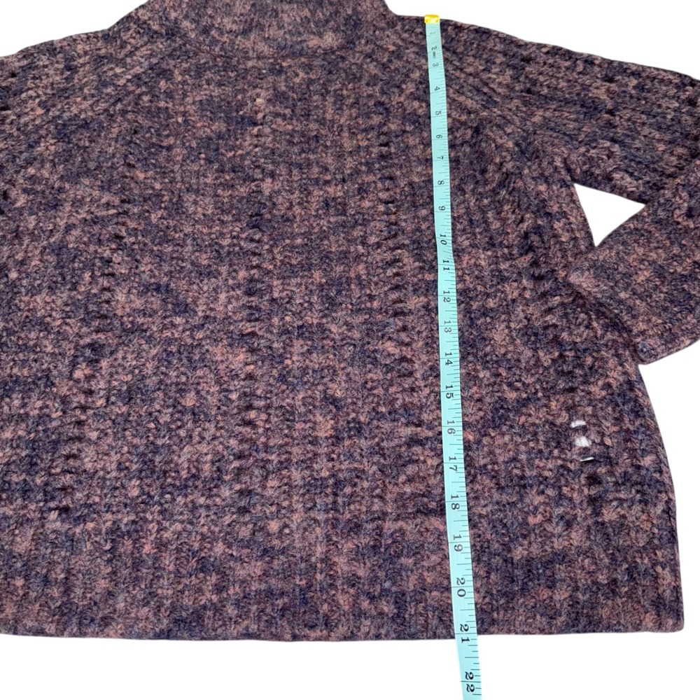Madewell NWT‎ Pointelle Mockneck Pullover Sweater Size XS Purple Wool Blend Knit - Picture 12 of 13